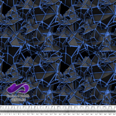 Black polygon - Bleu - Chrome