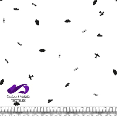 Petit aviateur - avions et nuages - blanc