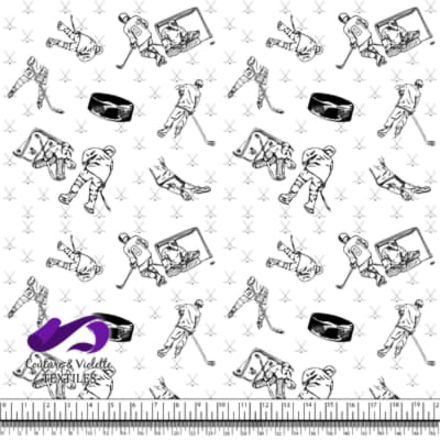 Motif de Joueurs de Hockey sur Glace et Puck