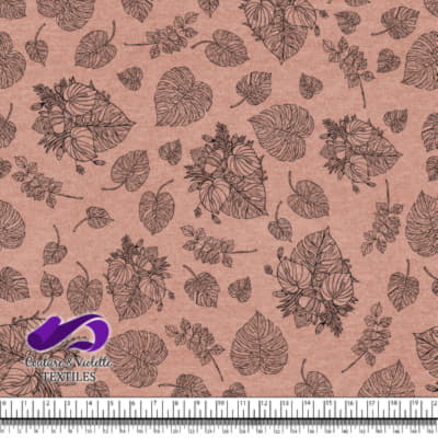 Monstera - Trait noir - Dusty pink