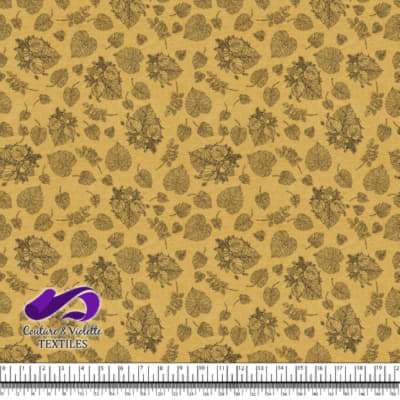 Monstera - Outline black - Military gold