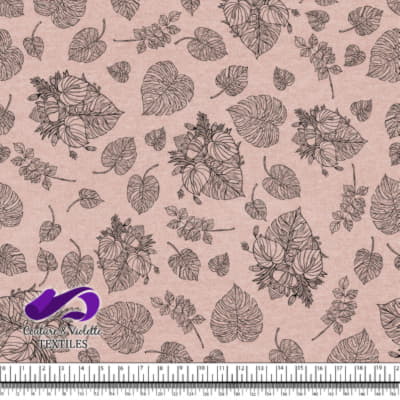 Monstera - Trait noir - Plastered pink