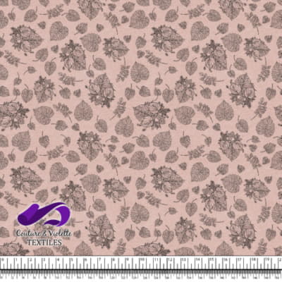 Monstera - Trait noir - Plastered pink