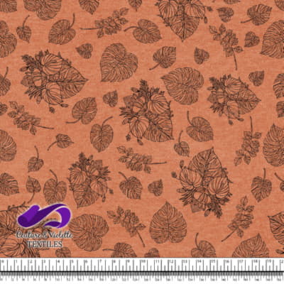 Monstera - Trait noir - Terracotta