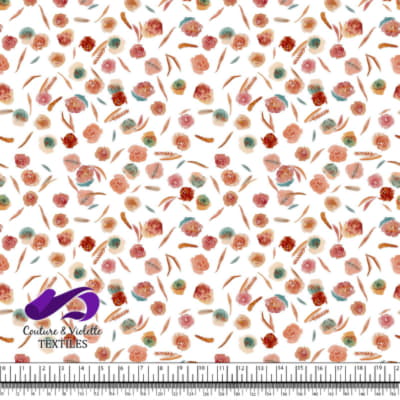 Monstera - Roses - Blanc