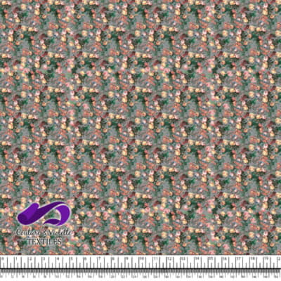 Microflowers - Peach roses on gray background