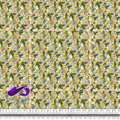 Microflowers - Yellow roses on white background