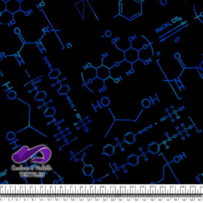 Techno - Molecules - Blue on black background