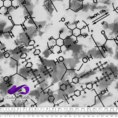 Techno - Molécules - Noir sur fond gris