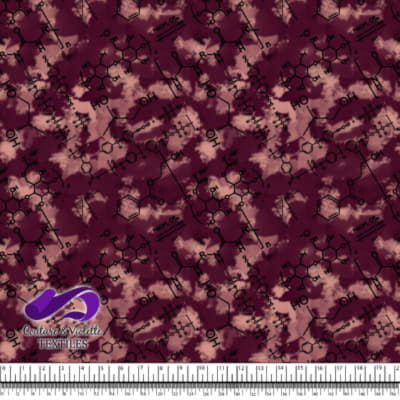 Techno - Molécules - Noir sur fond rouge vin