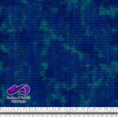 Techno - Binaire - Noir sur fond bleu