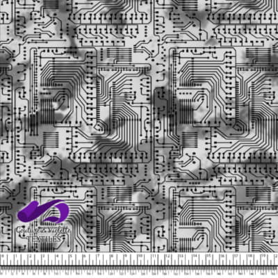 Techno - Circuit - Black on gray background