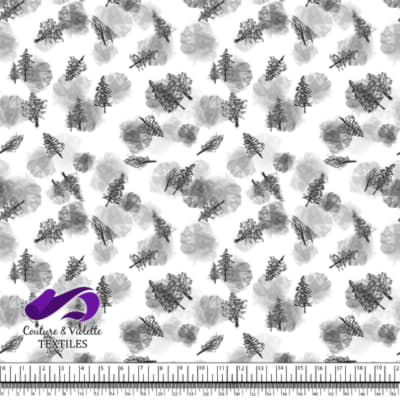 Montagne - Sapins noirs en aquarelle