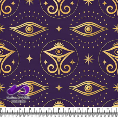Motif d'Yeux Mystiques Dorés