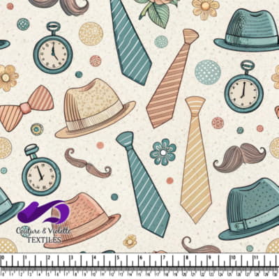 Motif Vintage de Chapeaux, Cravates et Moustaches