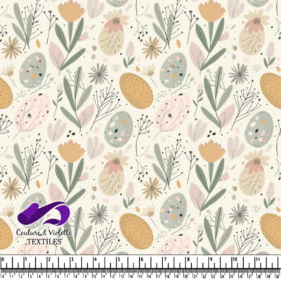 Pastel Floral and Easter Egg Pattern