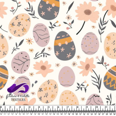 Pastel Easter Eggs and Flowers Pattern