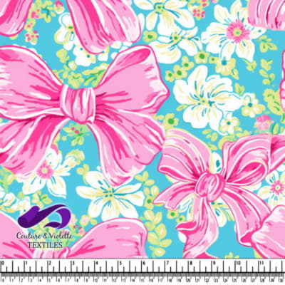 Pink Bows with White Flowers Pattern