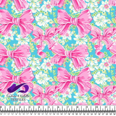 Pink Bows with White Flowers Pattern