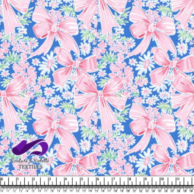 Pink Bows and Spring Flowers Pattern