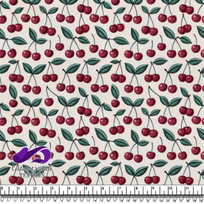 Vintage Cherry Fruit Pattern Design