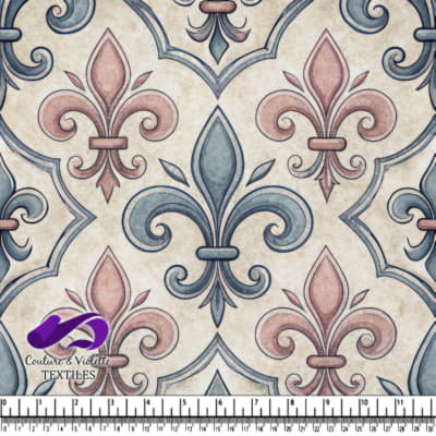 Fleur De Lis Vintage Pattern Textile Design