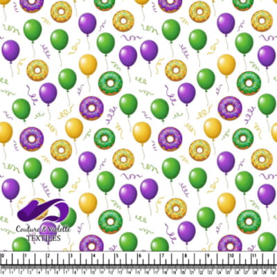 Motif de Célébration avec Ballons et Donuts