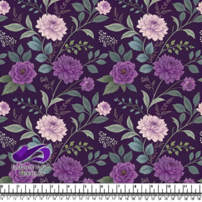 Motif Floral Violet sur Fond Sombre