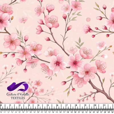 Motif de Fleurs de Cerisier Rose Doux