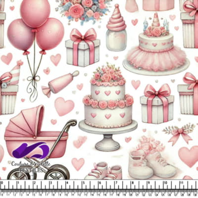 Motif de Célébration de Baby Shower Rose